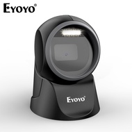 Eyoyo 1D 2D Desktop Barcode Scanner With Automatic Sensing Scanning Omnidirectional USB Wired Hands-Free QR Code Screen Reader