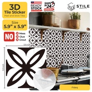 Fideq 3D Tiles Sticker Kitchen Bathroom Wall Tiles Sticker Self Adhesive Backsplash Clever Mosaic 5.9x5.9inch