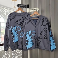 Dinos Sweater Wanita Oversize Korean Style Switer Couple Pasangan Bareng Bestie