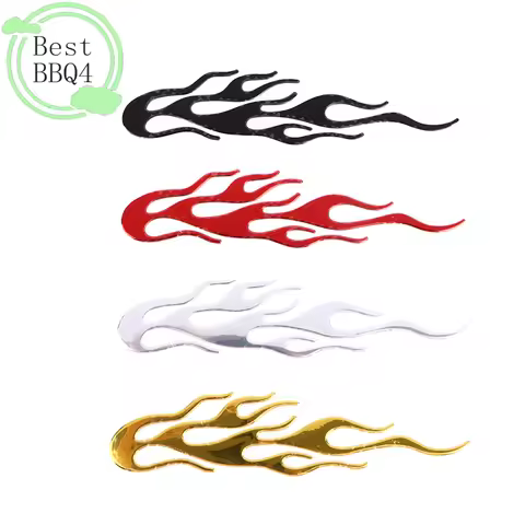 (BBQ4)20*4CM Car Motorcycle 3d Flame Fire Reflective Sticker Reflective Vinyl Decal