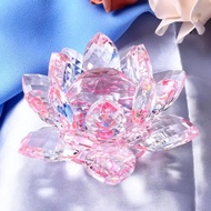 OKKFINE 60-140mm Crystal Lotus Flower Figurine Paperweight Table Ornaments Lotus Flower Decor Lotus