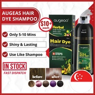 (SG) Augeas Herbal 3 In 1 Hair Dye Shampoo For Quick Lasting Shiny Moisturised Hair Colour Grey Hair