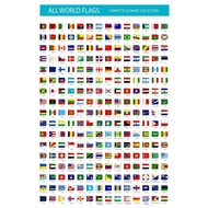 Flags of the World Decorative Educational Poster Print canvas painting moive poster framedunframed