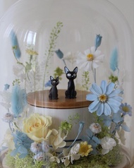 【設計款花盅】經典半圈花園 客製化永生花 骨灰罐 寵物骨灰花盅