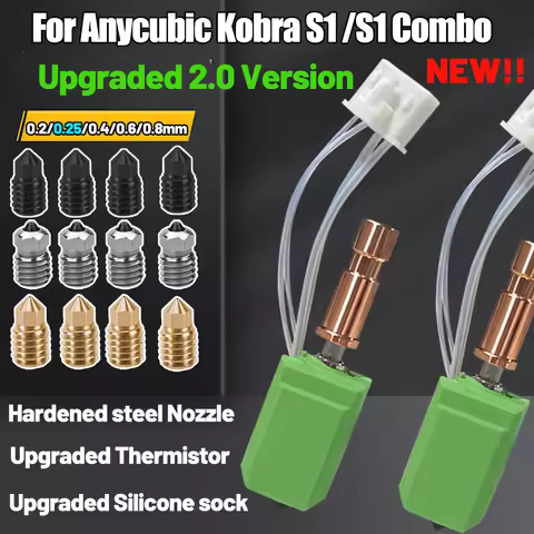 2.0 Version Upgraded Hotend For Kobra s1/s1 Combo Hotend Upgraded Thermistor Heater 200K For Anycubi