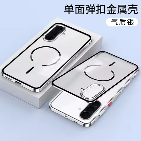 Magnetic Case For Samsung Galaxy A37 Case Aluminium Alloy Metal Frame Matte Transparent Acrylic Cove