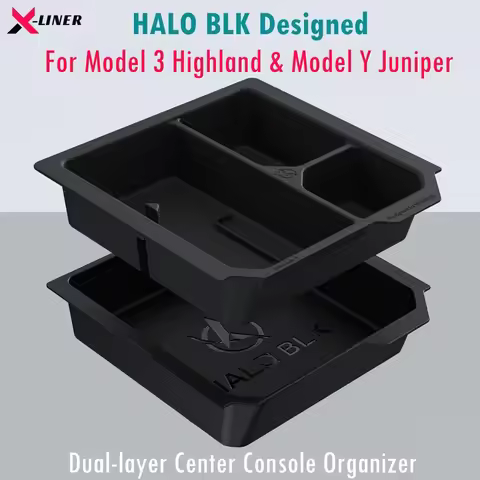 HALO BLK For Tesla Model Y Juniper 2025 & Model 3 Highland 24-25 Center Console Organizer Tray Two-T