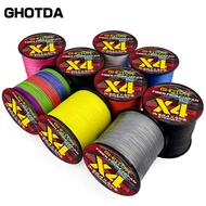 GHOTDA Braided Line X4 Super PE Line Multicolored High Strength Ocean Fishing Line 100M Fishing Tool