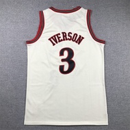 Men White Basketball Jersey, Classic Iverson Version