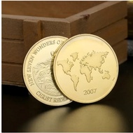 Seven Wonders of the World Commemorative Coins 7 Sets Gold Plated Coins Collection