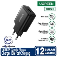 "" UGREEN Charger Head USB FAST Charging Adapter/ 18W - 70273 -- BLACK