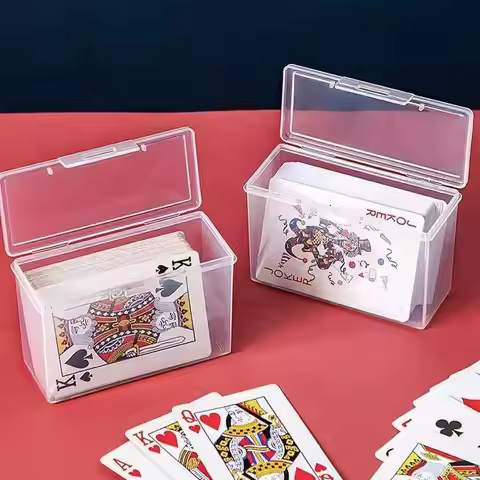 Transparent Card Storage Box, Board Game Organizing Box, Anti Overflow Card Box, with Transparent Co