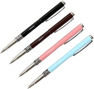 Ranvi 4 PCS Wing Sung 9112 Fine Nib Fountain Pen, 4 Colors(pink, blue, brown, black).