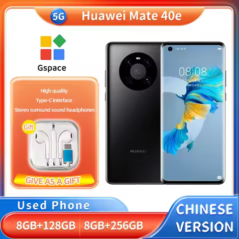 Huawei Mate 40e 5G 128GB 256GB ROM SmartPhone 64MP ultra sensory Leica imaging 6.5in 68 ° curved scr