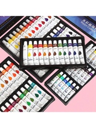 12/18/24/36 Colors Watercolor Paint Art Set,12ml/0.4oz Tubes, Acrylic Painting Set Art Supplies For 