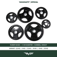 MIDEOFU WANNAFIT Dumbbell Plate Rubber Barbell/ | 5cm Dumbbell Plate Barbell 2.5kg 5kg 7.5kg 10kg 15