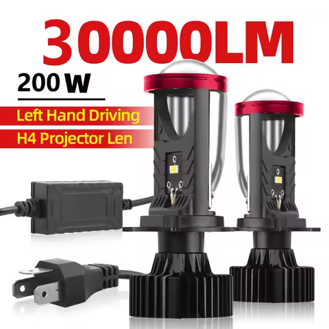 200W 30000LM H4 Canbus Projector Lens Car Headlight Mini Lens LED Projector Bulb 6000K Auto Motorcyc