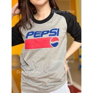 เสื้อยืดแขนสามส่วนสกรีนลาย PEPSI 1973