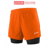 Quần chạy bộ nam PACE RACING 2 lớp thoáng khí thấm hút mồ hôi và khô nhanh thoải mái vận động màu CA