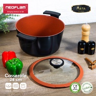 Panci Keramik Tahan Panas Anti Lengket Neoflam Tutup Kaca Premium 24 cm