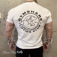 Ready Stock GYMSHARK LEGACY New Style Men's Sports Fitness Casual Round Neck Printed Pure Cotton Short Sleeves