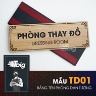 Bảng tên phòng gỗ cắt laser dán tường - gia g nội dung bảng theo yêu cầu