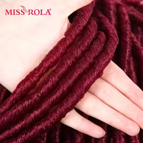 Miss Rola Pure Color 99J# Soft Dread Lock Hair 15roots/pack 75g Kanekalon Low Temperature Synthetic 