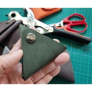 Handmade Real Leather Triangular Coin Pouch Birthday Christmas Graduation Gift Ideas