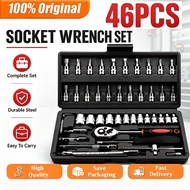 46Pcs Combination Tool kit Spanar Box Tool Set Heavy Duty Rachet Wrench Set Combination Socket Set