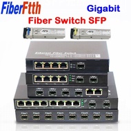 Gigabit Media Converter Network SFP Fiber Switch 1000Mbps 1.25G SFP Media Converter 1G1E 2G2E 2G4E 2