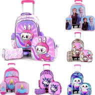 Primary School Bag/ Trolley Bag/ 6Wheels/ 3 In 1 Set Girls