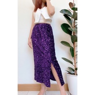 Press Now Sequin Long Skirt