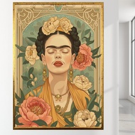 Frida Kahlo Print Vintage Framed Art Feminist Decor Black Framed Art Modern Unique Birthday Gift Int