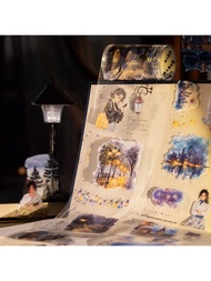 1 Roll 78.74inch(200cm) Night Scenery Theme Stickers On Roll Decor Phone Case Art Journaling Aesthet