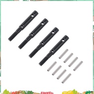 4 Pcs Hard Steel Front Rear Portal Stub Axle Drive Gear Shaft for Axial Capra Currie F9 Axle SCX10 I