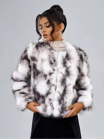 ZADORIN Winter Fur Coats Woman Y2K Clothes Fashion Fur Faux Coat Short Fluffy Faux Fur Jacket Woman