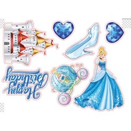 CINDERELLA Cake Topper Kek Many Design Cake Decor Happy Birthday