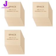 tobbehere-12 X 12 Inch - 3Mm Basswood Sheets Plywood Sheets 24Pcs Square Unfinished Wood Board for D