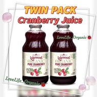 [TWIN PACK] LAKEWOOD Organic Pure Cranberry Juice 946ML X2 Exp:2/2027