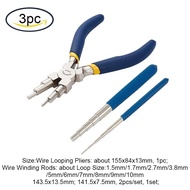Beebeecraft 1 ชุด Wire Looping เครื่องมือ 2 ชิ้น Wire Looping Mandrel และ 1 ชิ้น 6 In 1 Bail Making Plier สำหรับเครื่องประดับ Wire Wrapping และ Jump Ring Forming