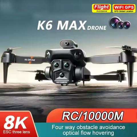 K6 Max Drone 8K GPS Professinal HD Three Cameras Wide Angle Optical Flow Four-way Obstacle Avoidance