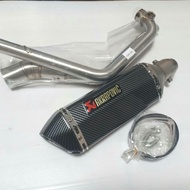 ท่อ GSX150 ชุดท่อ GSX150 +ปลายท่อ AK14นิ้วเคฟล่า