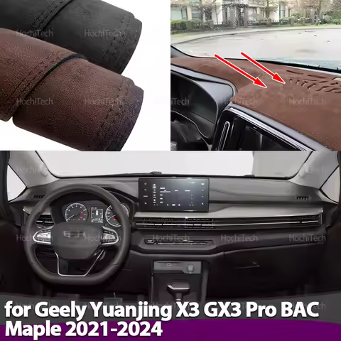 For Geely Yuanjing X3 GX3 Pro BAC Maple 2021-2024 Car-styling Suede Leather Black Dashmat Dashboard 