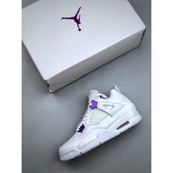 Air Jordan 4 "Red Metallic" White Purple Color Matching AJ4 Jordan Fourth Generation AJ4 Jordan 4 Se