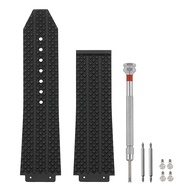 25mm Watch Band Compatible with Hublot Big Bang, Soft Silicone Rubber Replacement Wrist Strap for Hu