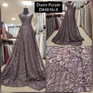 3D Brocade Tile Fabric Cross Thread Root Flower Motif D 48 No. 8 Dusty Purple