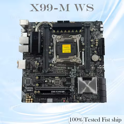 For ASUS X99-M WS Motherboard Core i7 LGA 2011 V3 DDR3 SATA III Micro ATX Mainboard 100% Testing OK