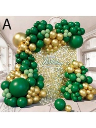 163 piezas de Globo metálico dorado en tono verde aguacate, utilizado para bodas, cumpleaños, aniversarios, graduaciones, festivos, celebraciones, eventos temáticos y decoraciones para fiestas