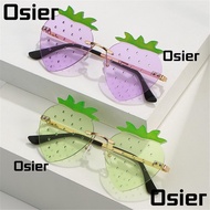 OSIER Strawberry Sunglasses, Street Snap Metal Rimless Sun Glasses, Unique Halloween Costume Y2K Sha