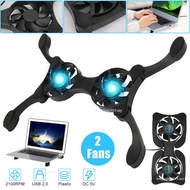 USB Dual Cooling Fan Pad Foldable Slim Fans Cooler Stand for Laptop PC Notebook